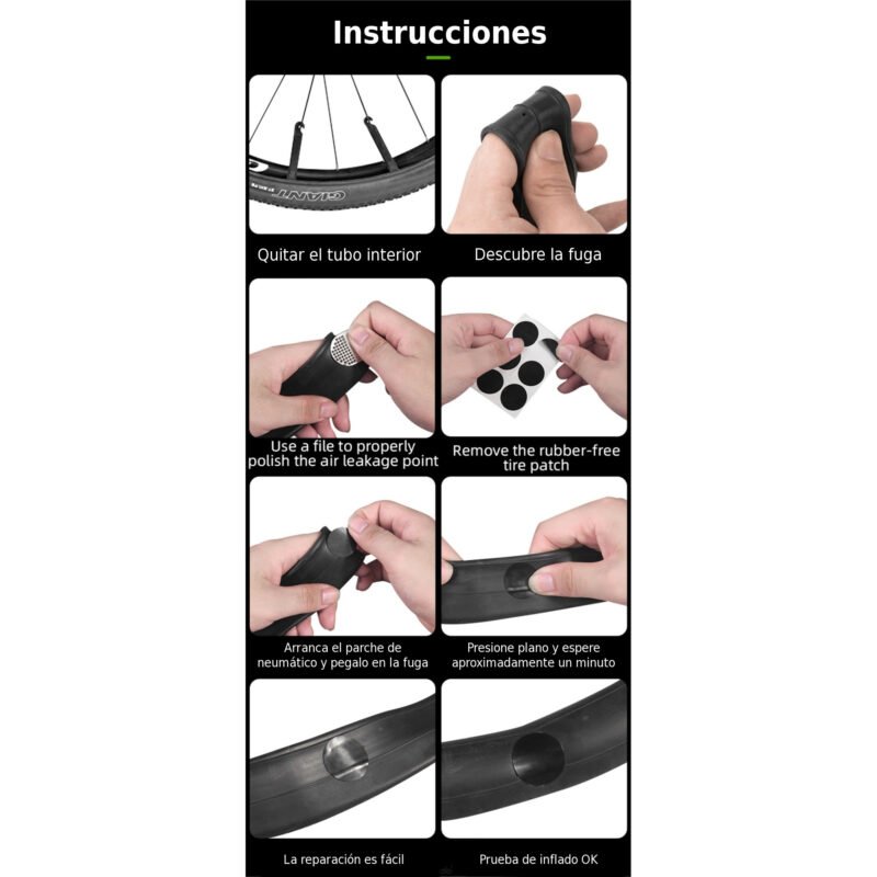 Kit Parches Para Neumático Bicicleta Rockbros 6 Unidades