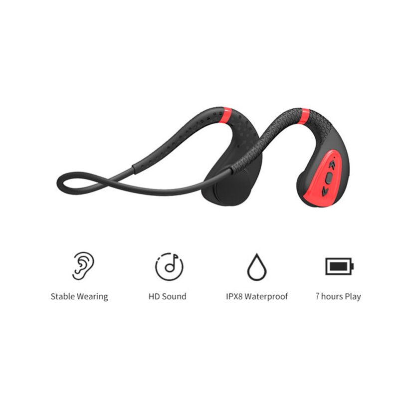 Auriculares Conducción Ósea Alova ATQ1 Ipx8 Bt 8gb Mp3 - Imagen 2
