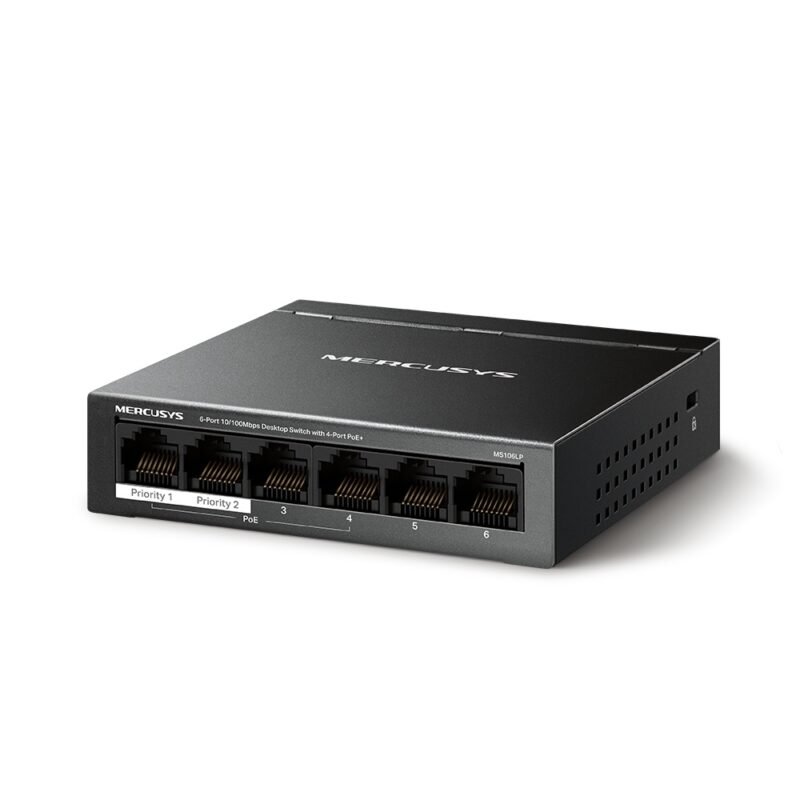 Switch MERCUSYS MS106LP-OEM | 6 Puertos RJ45 10/100 (4 Puertos PoE+ at/af) - Imagen 2