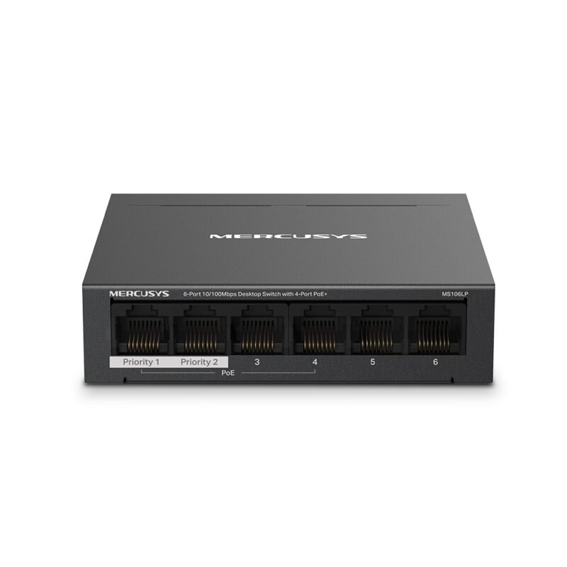 Switch MERCUSYS MS106LP-OEM | 6 Puertos RJ45 10/100 (4 Puertos PoE+ at/af) - Imagen 6