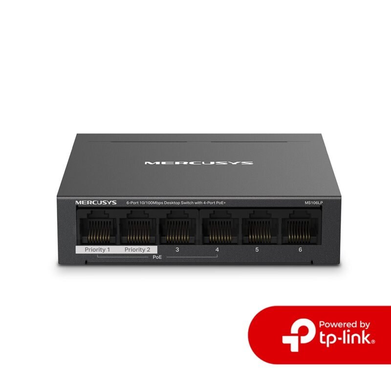 Switch MERCUSYS MS106LP-OEM | 6 Puertos RJ45 10/100 (4 Puertos PoE+ at/af) - Imagen 8