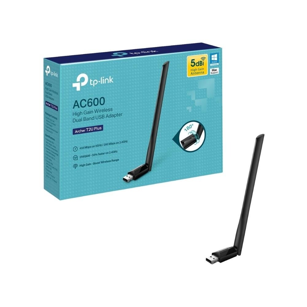 Adaptador Inalámbrico USB TP-LINK Archer T2U Plus | AC600, Alta Ganancia