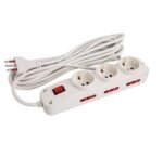 Alargue 10 metros 3xSchuko 6x3L a ficha 3L Conatel