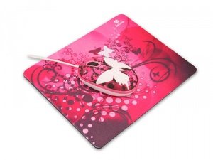 Combo Mouse + Mouse Pad JETION JT-DMS046 | Diseño Mariposa Rosado - Imagen 2