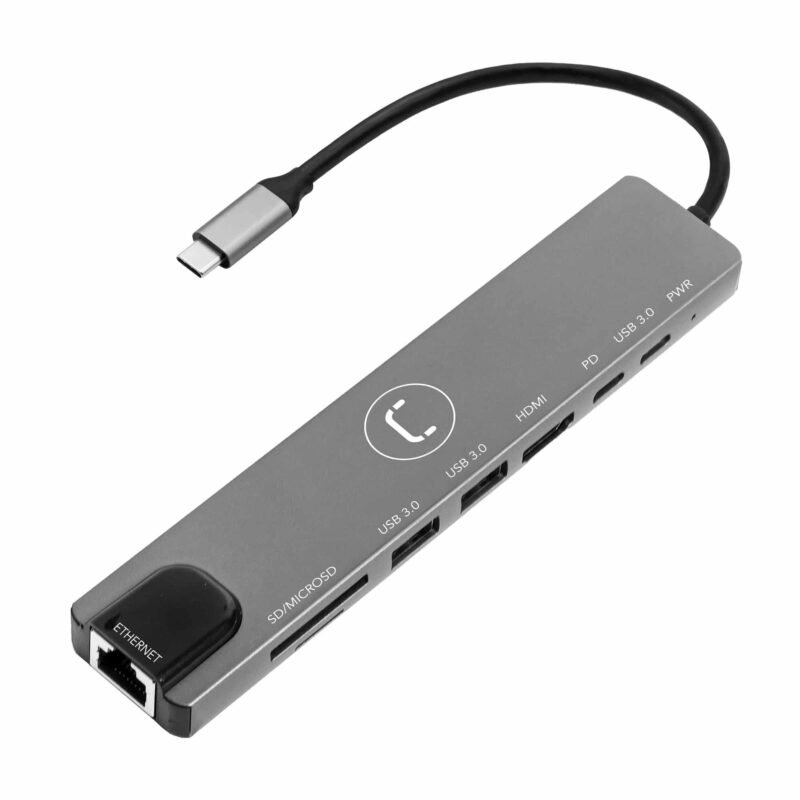 Hub Unno Tipo C 8 en 1 Usb 3.0 Hdmi Ethernet - Imagen 3