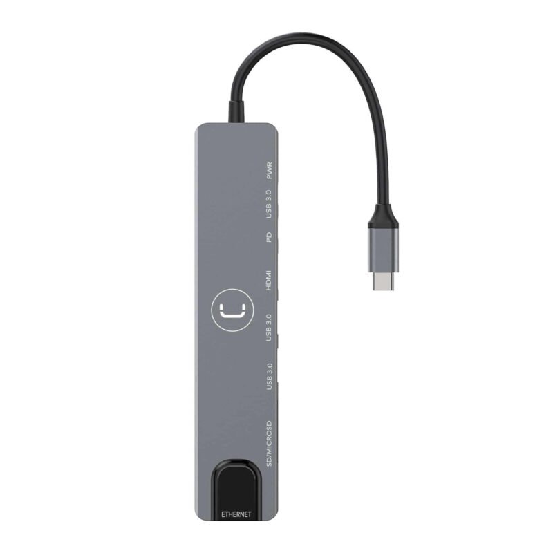 Hub Unno Tipo C 8 en 1 Usb 3.0 Hdmi Ethernet - Imagen 2