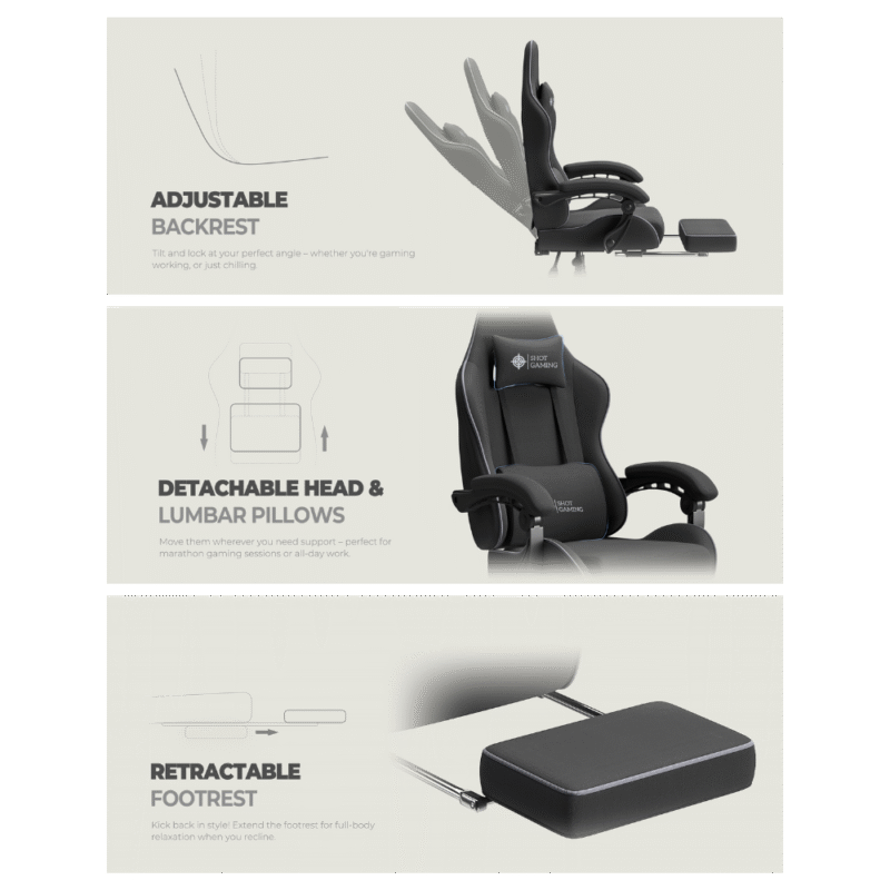 Silla Gamer Shot Gaming SHOT-LS6658-B | Soporte ergonómico - Imagen 5