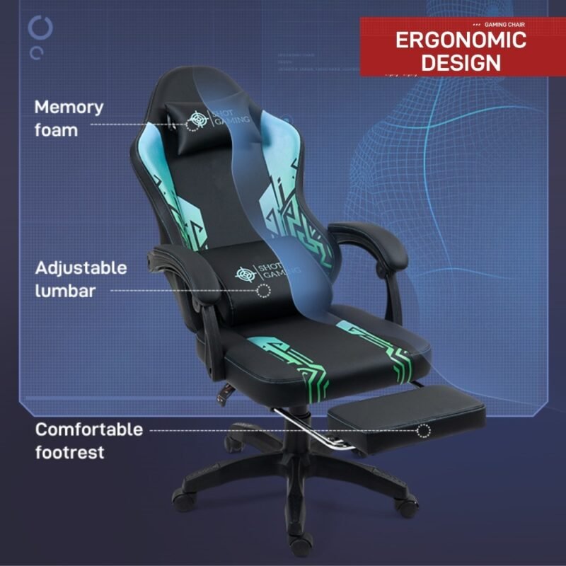 Silla Gamer Shot Gaming SHOT-D1140-GB | Soporte ergonómico - Imagen 8
