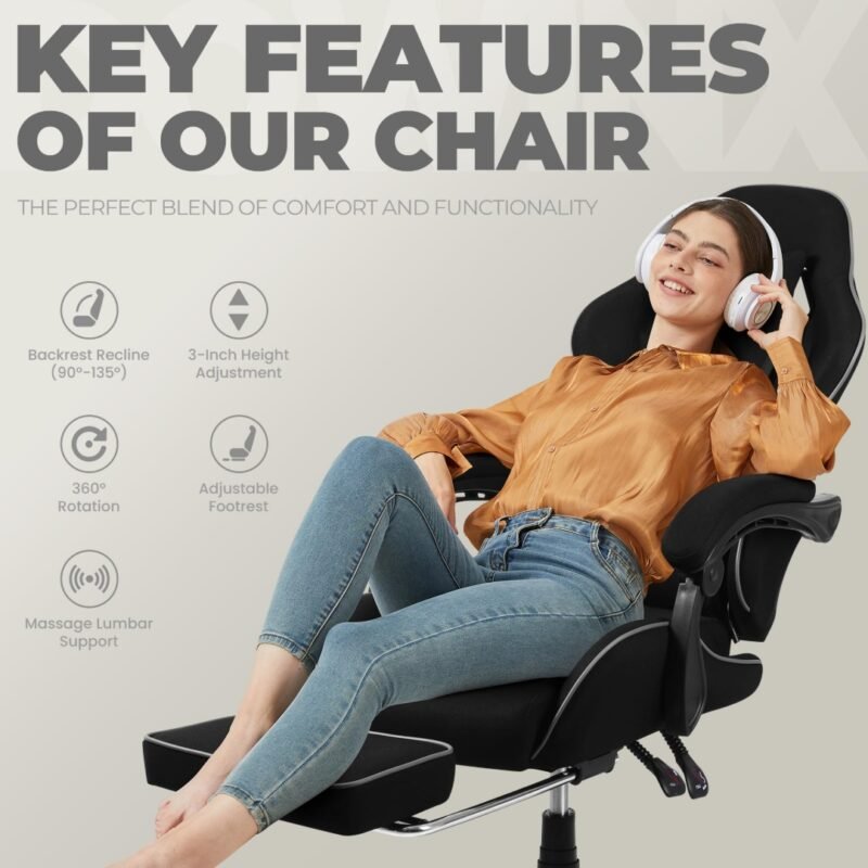 Silla Gamer Shot Gaming SHOT-LS6658-B | Soporte ergonómico - Imagen 2