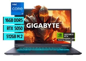 Notebook Gamer Gigabyte Core i7 4.9Ghz, 16GB, 512GB SSD, 16" FHD+, RTX 5050 8GB