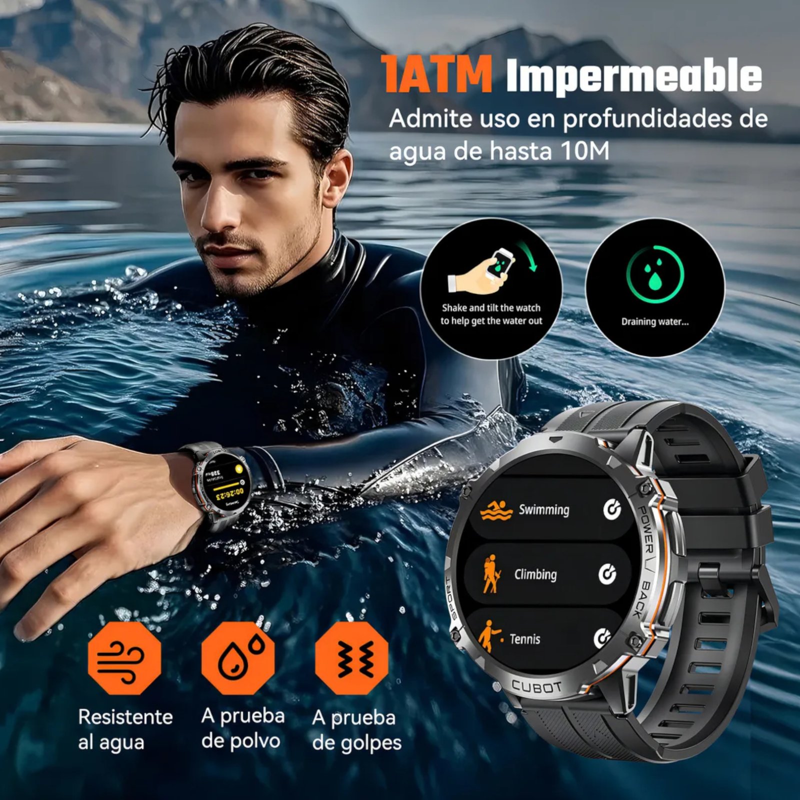 Reloj Inteligente Cubot X3 1atm 1,73" Bluetooth