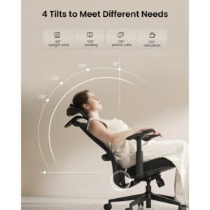 Silla de Escritorio Ergonómica Ajustable 360°/130° ProtoArc Ec200