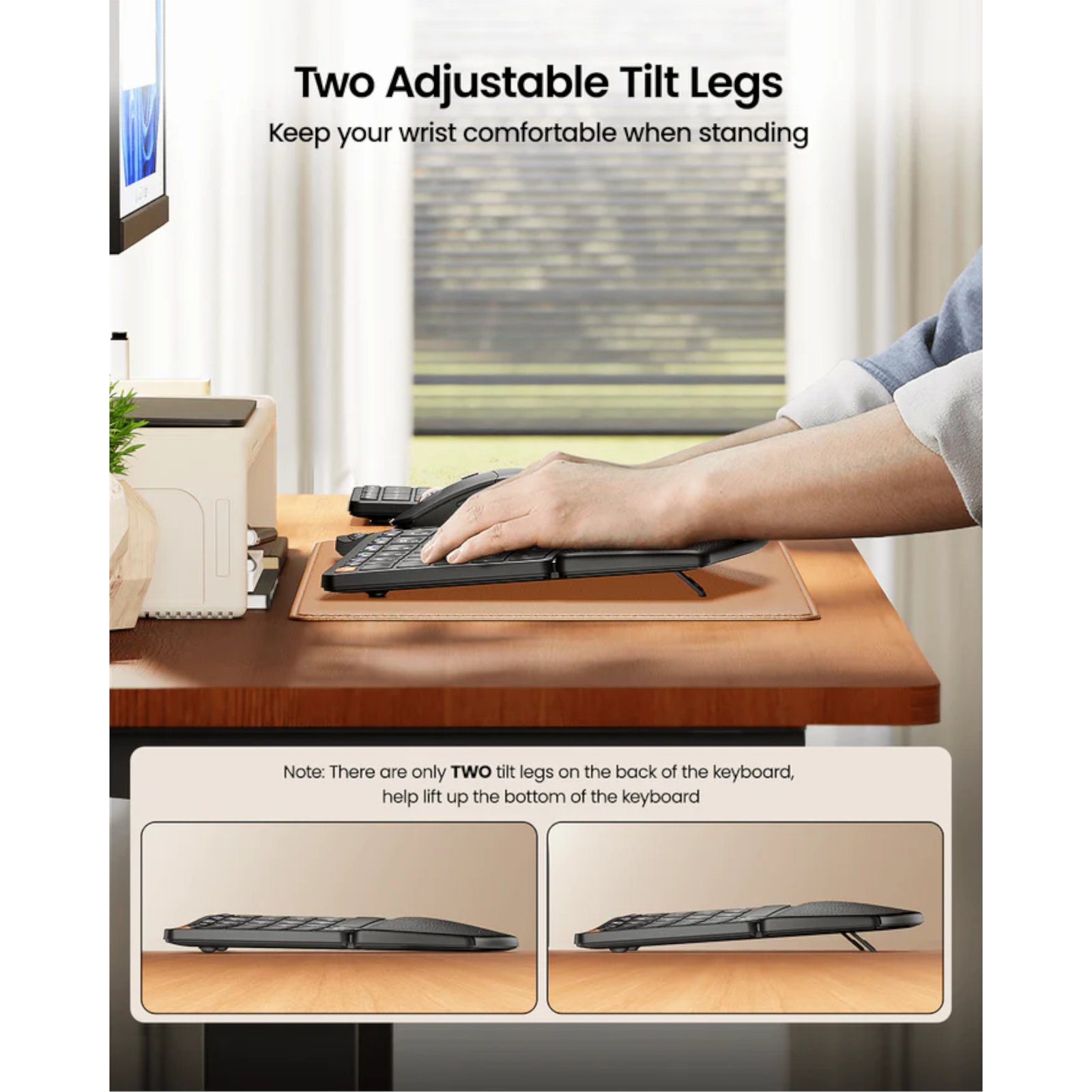 Combo Mouse y Teclado Español Ergonómico Inalámbrico 3en1 ProtoArc Ekm04 - Imagen 2