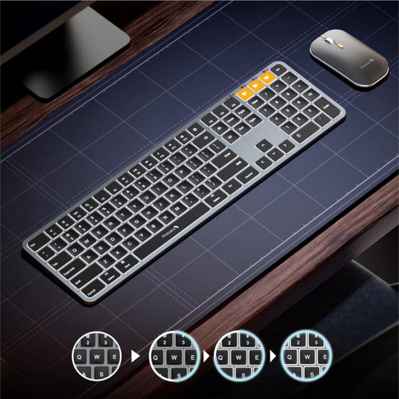 Combo Mouse y Teclado Retroiluminado Bluetooth ProtoArc Km100-a - Imagen 4