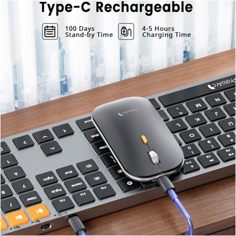 Combo Mouse y Teclado Retroiluminado Bluetooth ProtoArc Km100-a - Imagen 2
