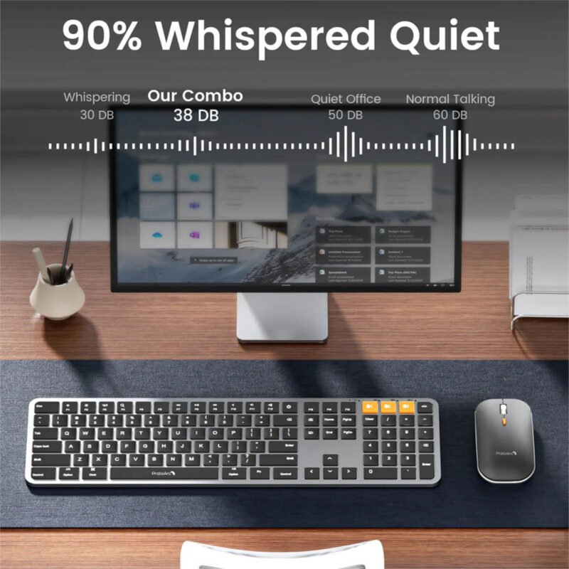 Combo Mouse y Teclado Retroiluminado Bluetooth ProtoArc Km100-a