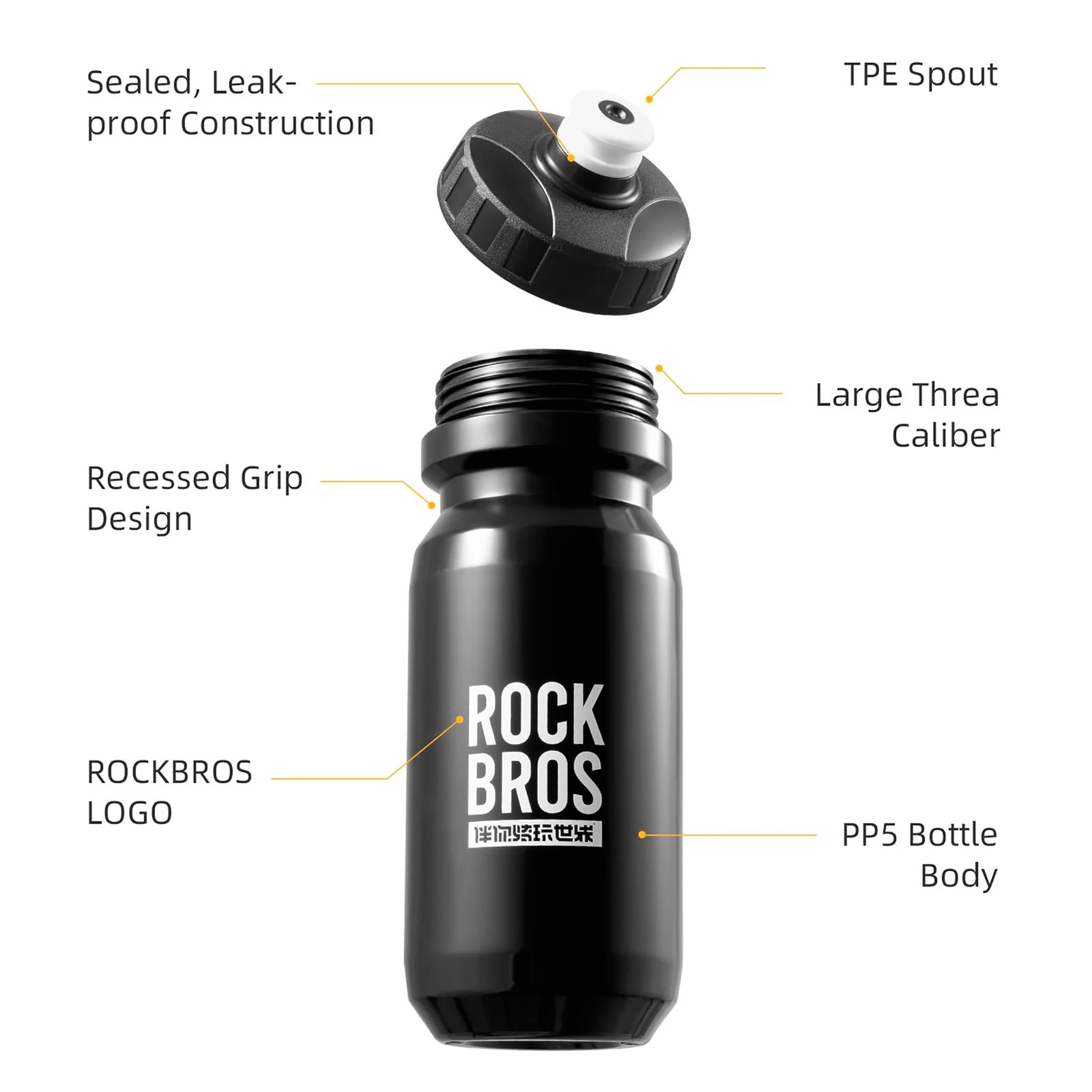 Caramañola Rockbros 600ml Ergonómica - Imagen 3