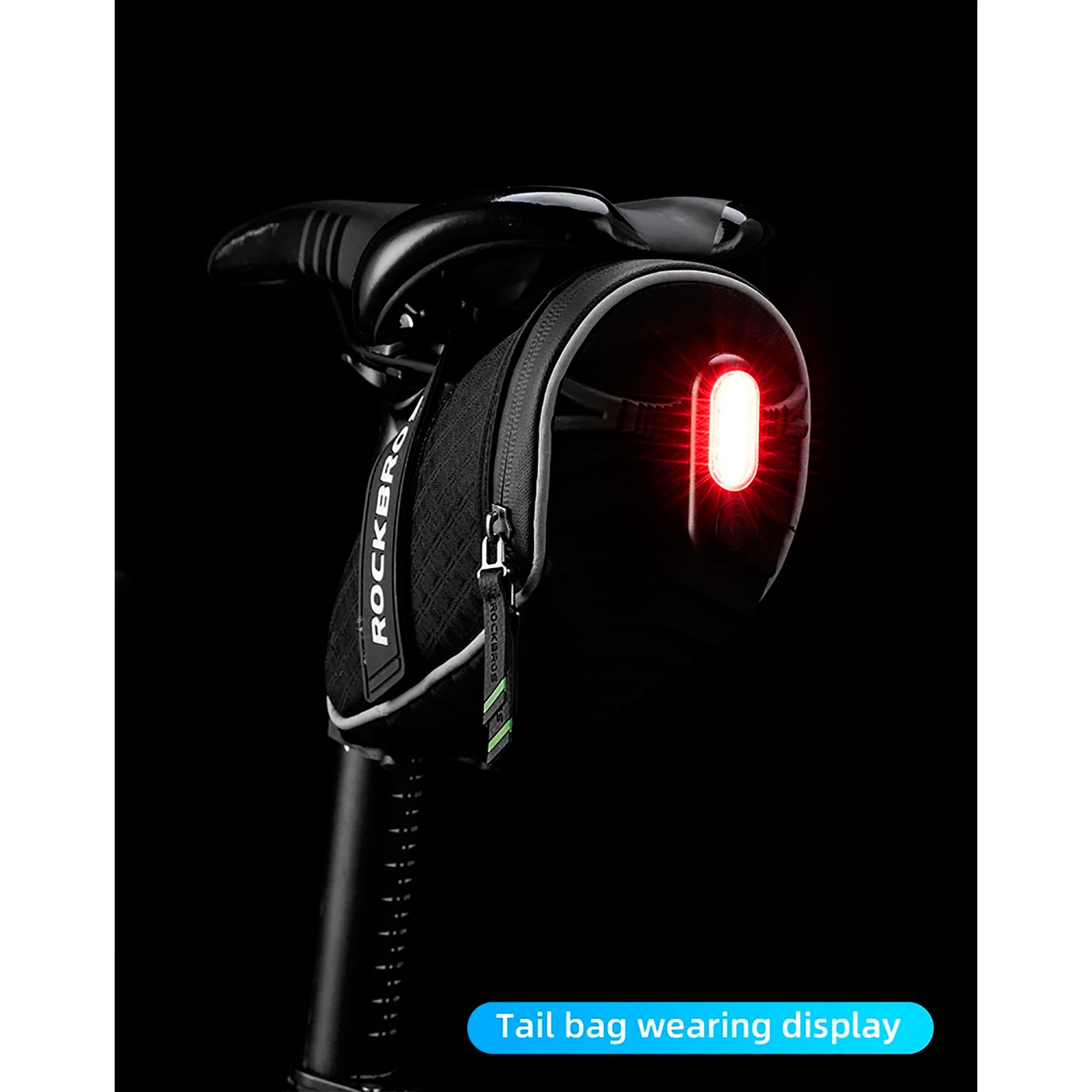 Luz Trasera Para Bicicleta Rockbros Ip44 5 Modos Azul Blanco - Imagen 4