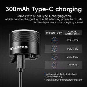 Luz Trasera Inteligente Para Bicicleta Rockbros Ipx6 5 Modos