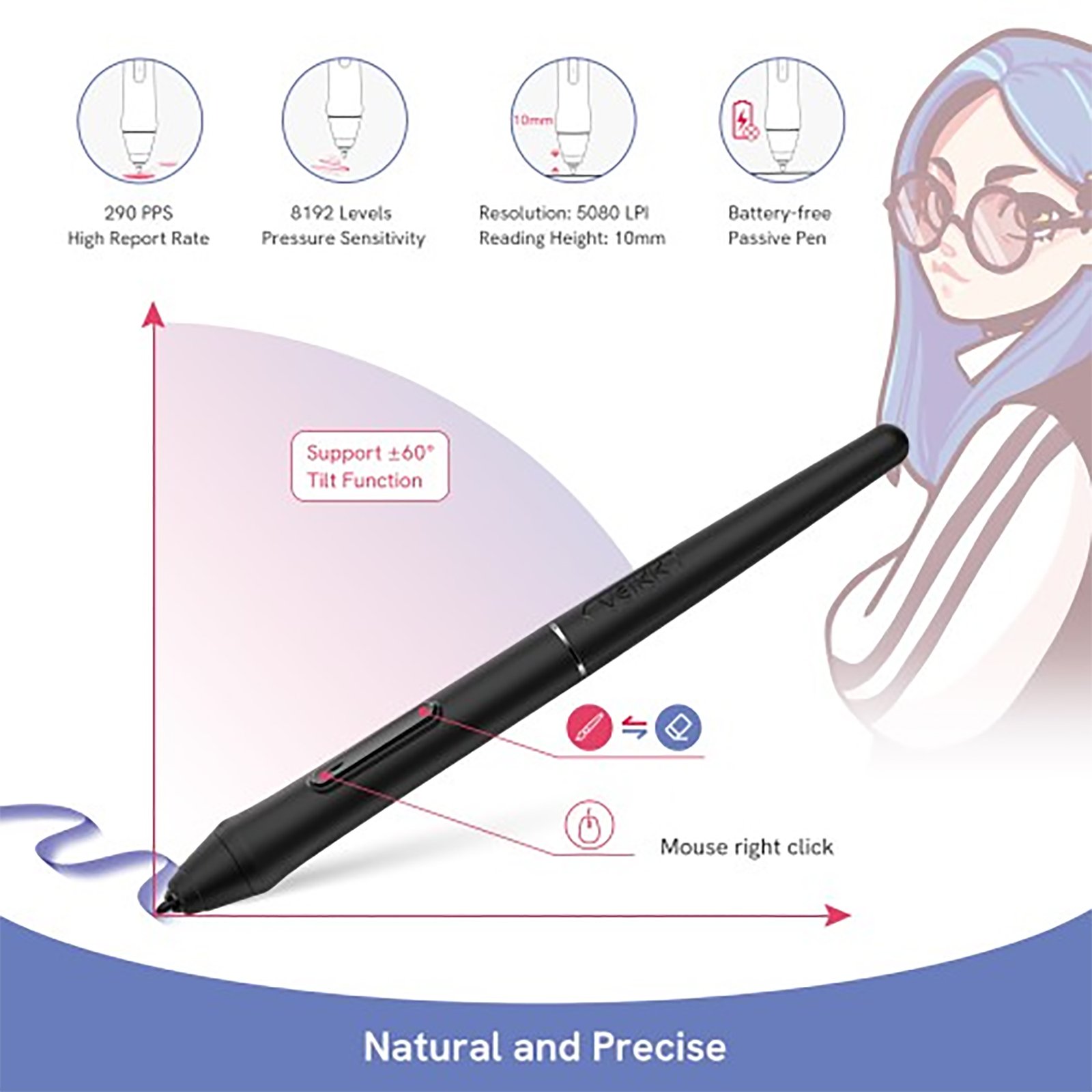 Tableta Digitalizadora Veikk Vk1060pro 10x6 5080lpi - Imagen 3