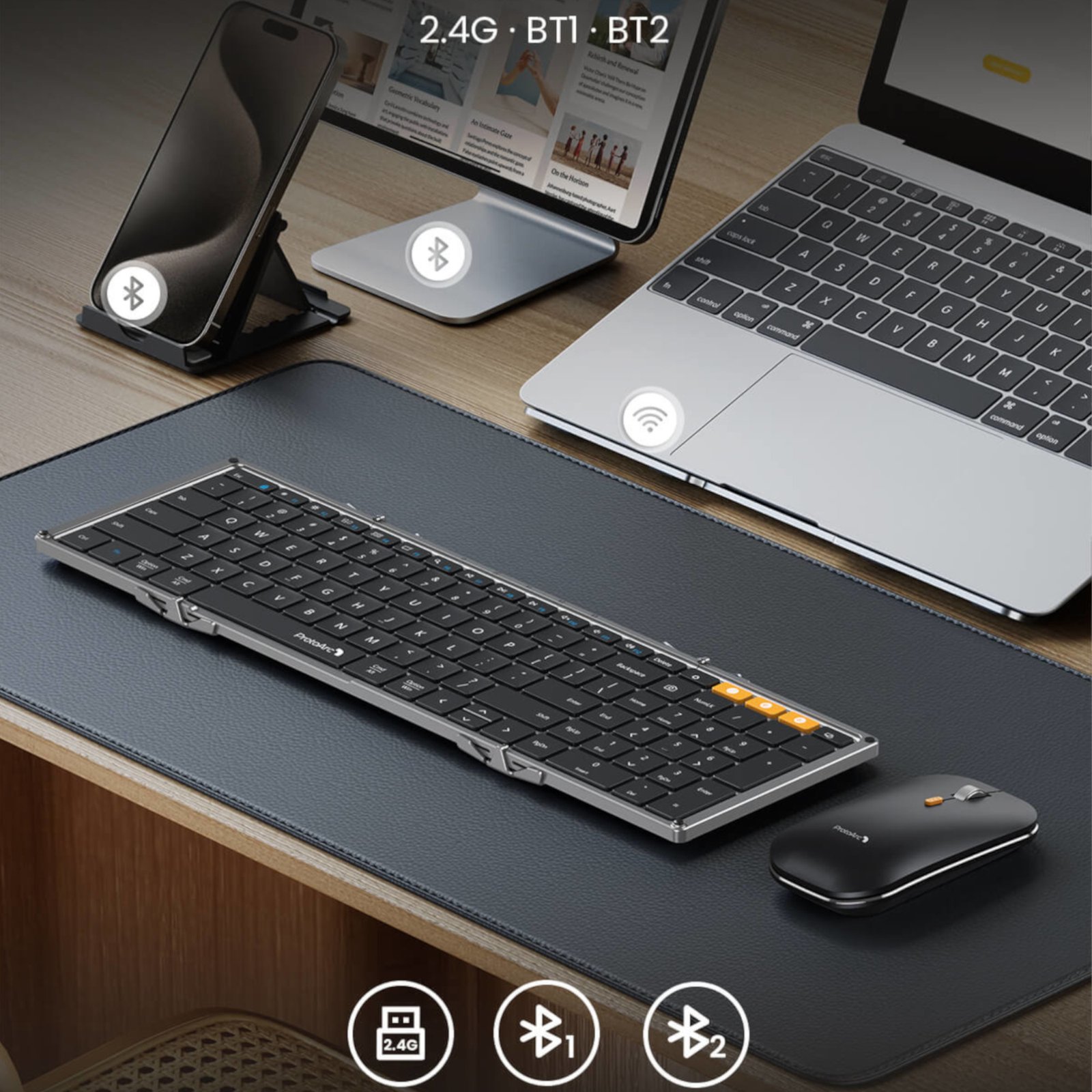 Combo Mouse y Teclado Plegable Bluetooth ProtoArc Xkm01 - Imagen 5