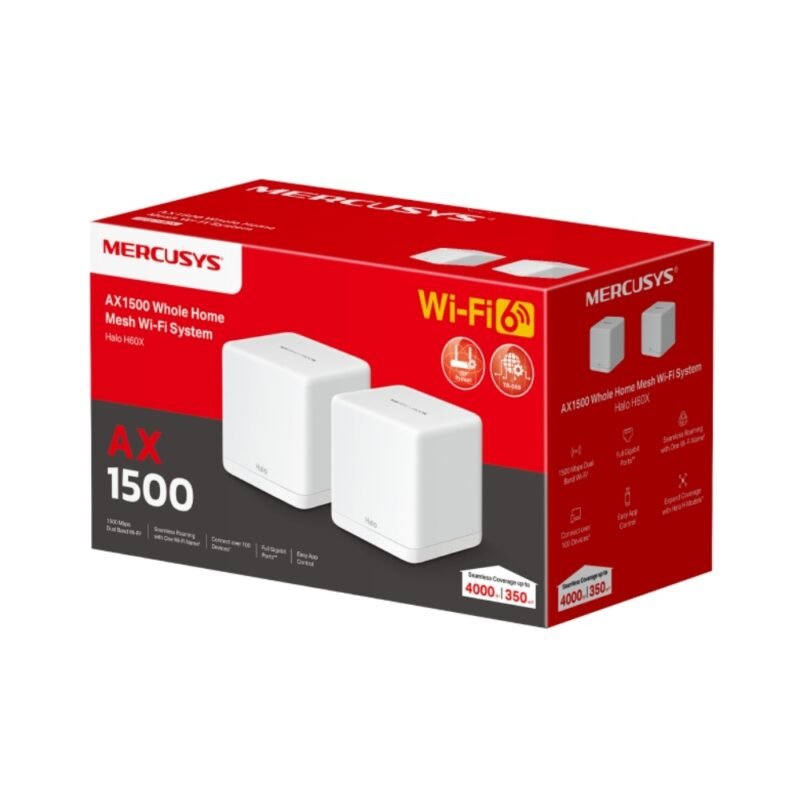 Acces Point MERCUSYS Halo H90X (Pack x2) | Mesh, WiFi 6 - Imagen 2