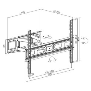 Soporte para TV lcd/led movil hasta 80"" / 40kg