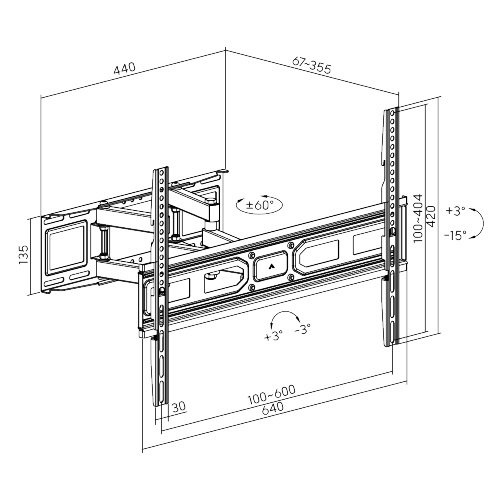 Soporte para TV lcd/led movil hasta 80"" / 40kg
