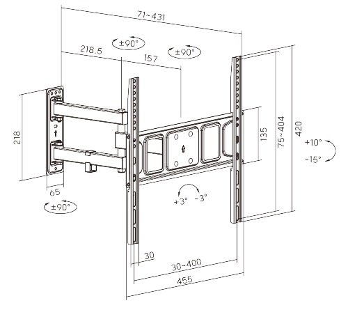 Soporte para TV lcd/led movil hasta 55"" / 35kg