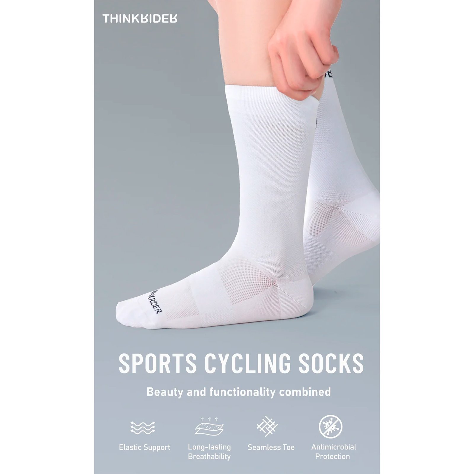 Medias Para Ciclismo Thinkrider Respirables Arco Y Talón Reforzados - Imagen 5