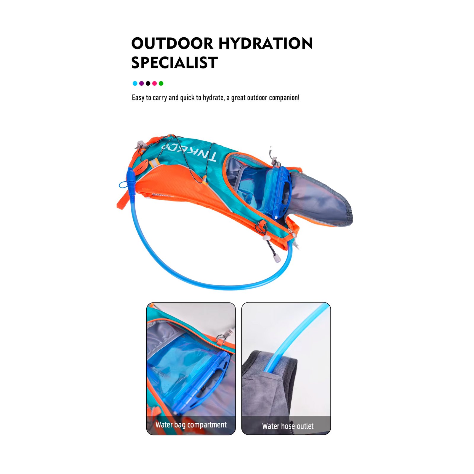 Mochila De Hidratación 1L Thinkrider Repelente Al Agua