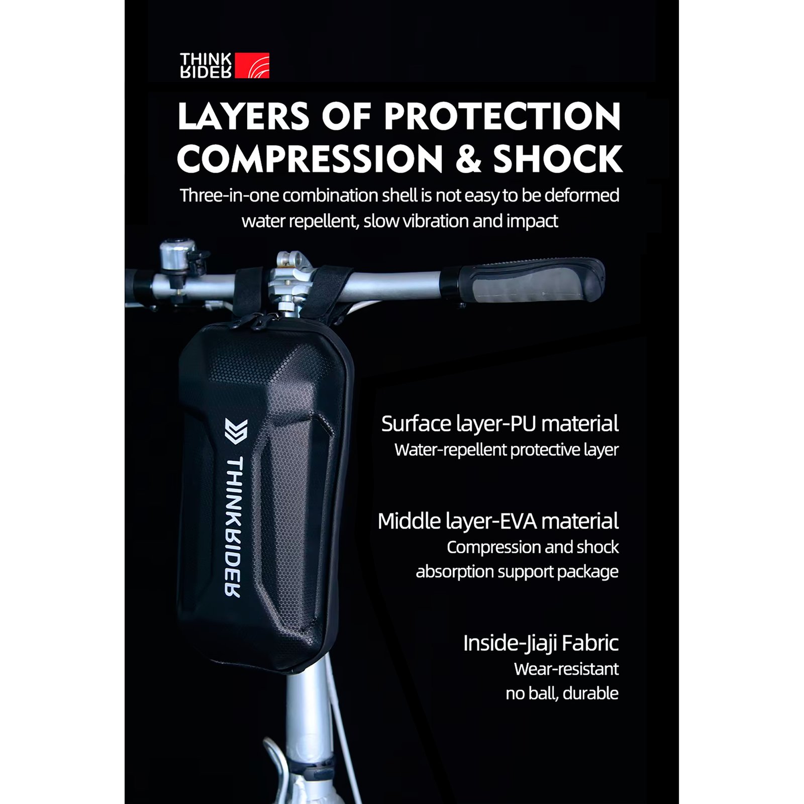 Bolso Rígido Para Bicicleta Thinkrider 2L Repelente Al Agua - Imagen 4