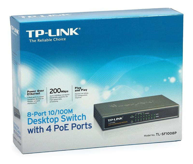 Switch TP-LINK TL-SF1008P | 8 Puertos RJ45 10/100 (4 Puertos PoE at/af) - Imagen 2