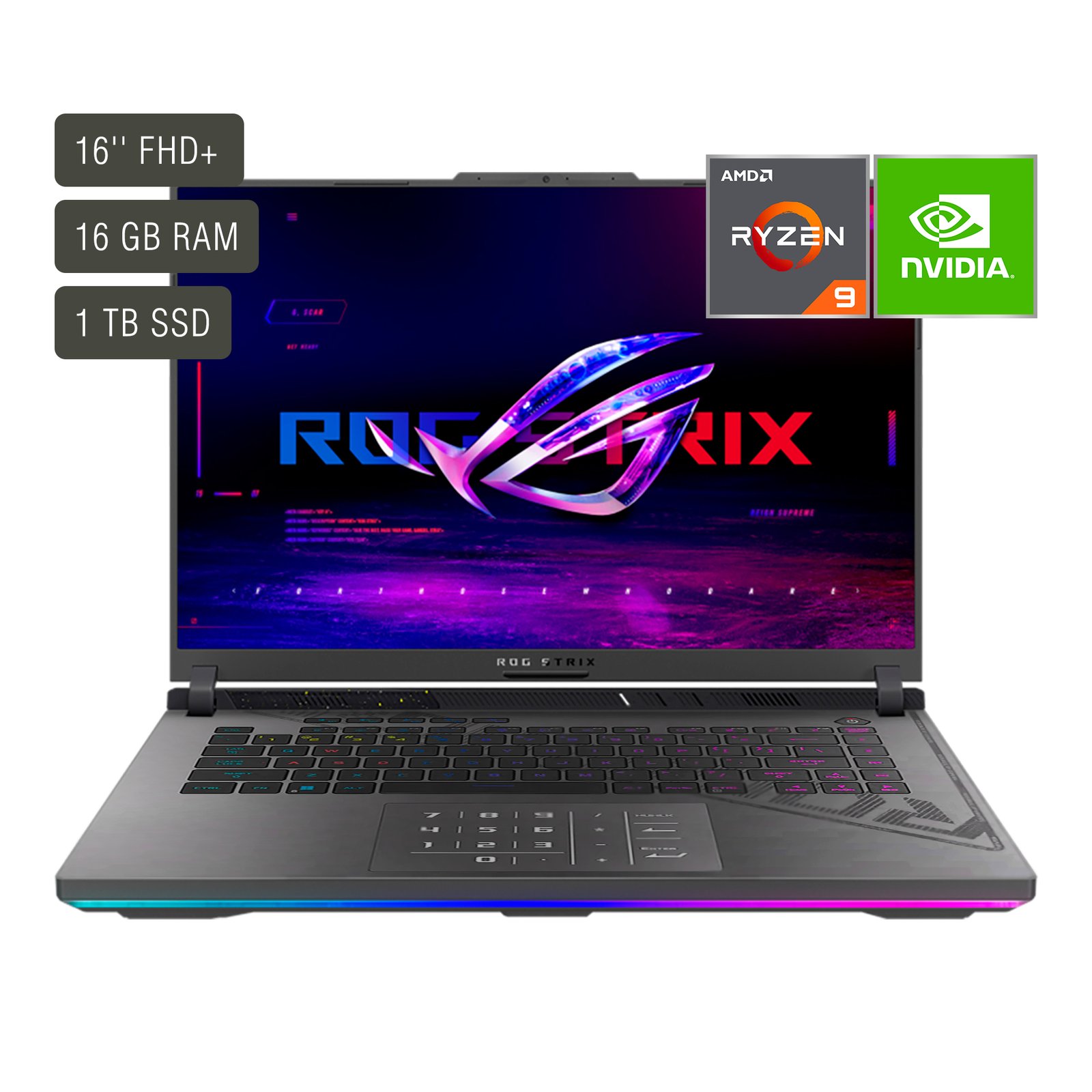 Notebook Gamer Asus Rog Strix 16'' Ryzen 9 16gb 1tb Win11 Rtx5060 - Imagen 7