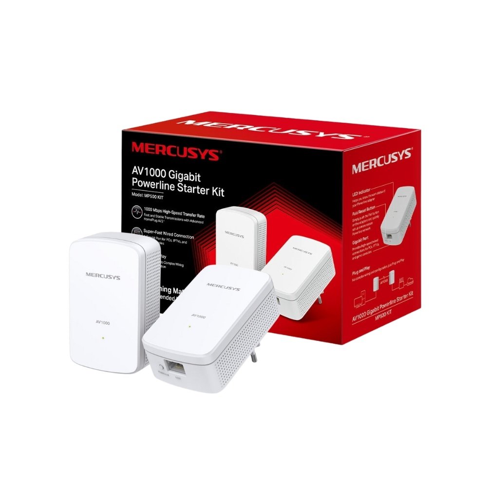 Adaptador de Red a Corriente MERCUSYS MP500 (Pack x2) | AV1000