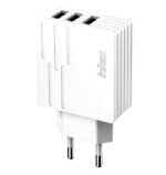 Cargador Inkax 3xUSB-A 28W 2.1A blanco