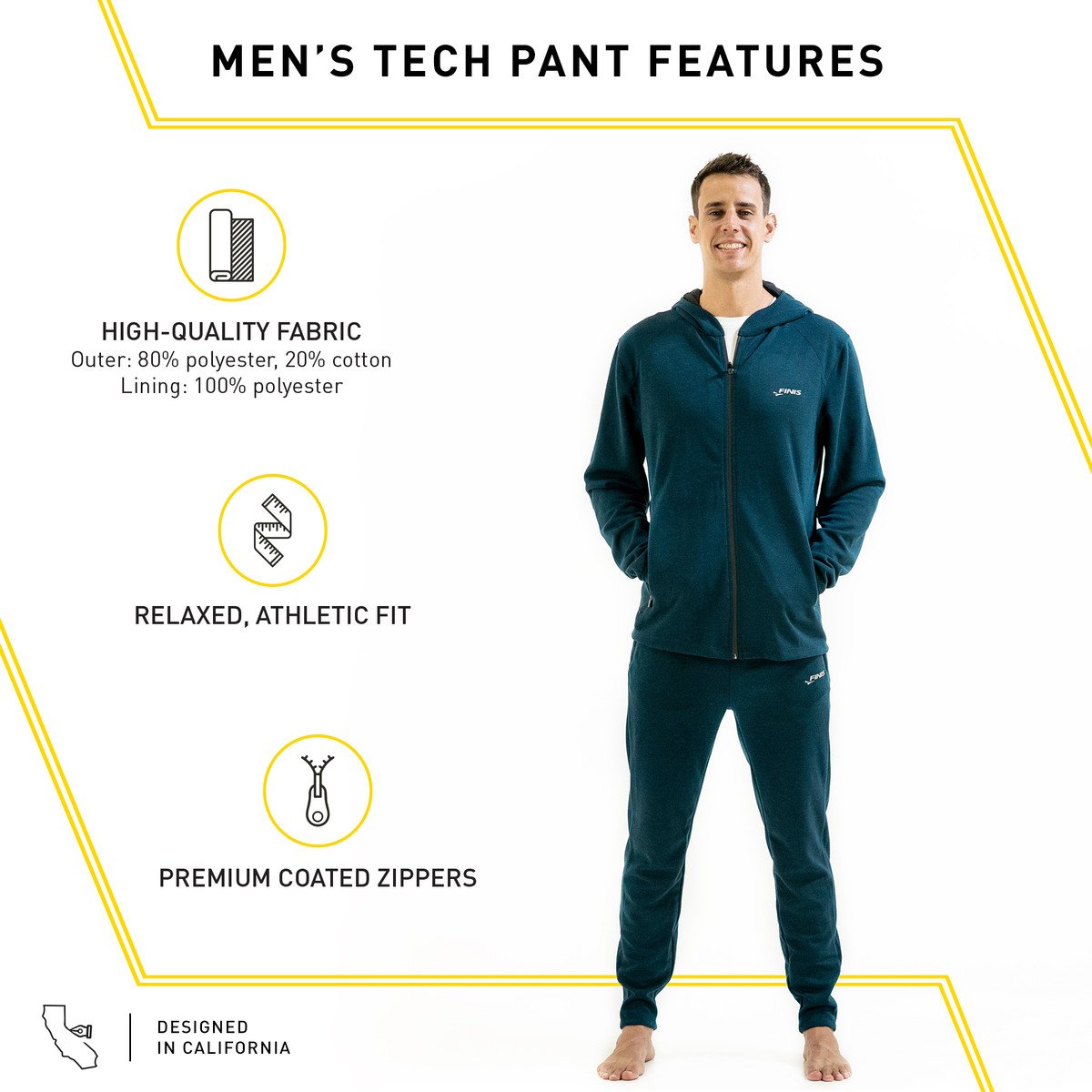 Pantalón Deportivo Hombre Finis Tech Pant Xl - Imagen 2