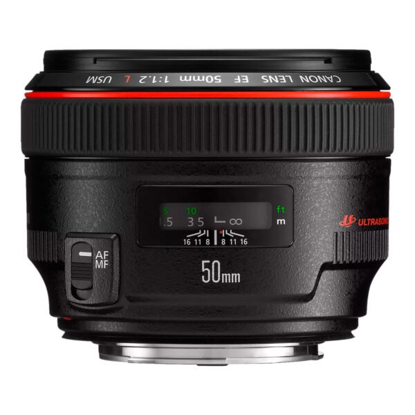 125TB003AA_01.jpg Lente Canon EF 50mm F/1.2L USM Aumento Máximo 0,15x