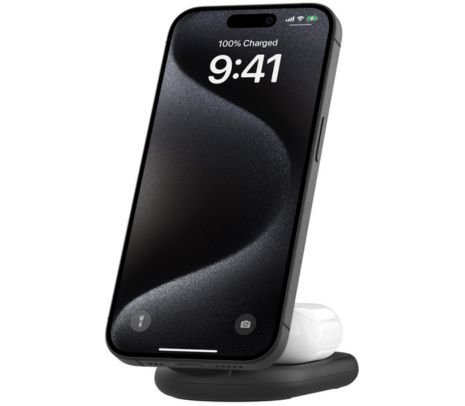 130971.jpg BELKIN WIZ028VFBK SOPORTE Y CARGADOR INALAMBRICO 2 EN 1 15W BLACK - Imagen 1