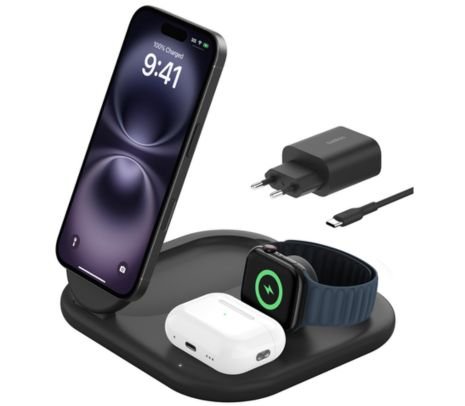 130975.jpg BELKIN WIZ029VFBK BASE DE CARGA INALAMBRICA 3 EN 1 15W BLACK - Imagen 1