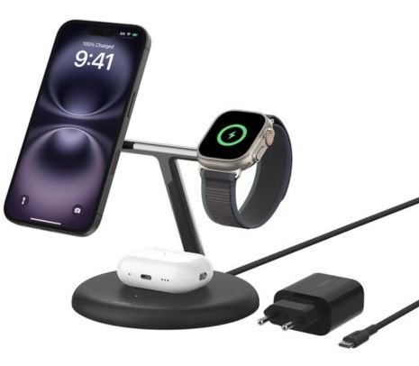 130978.jpg BELKIN WIZ023VFBK BASE DE CARGA INALAMBRICA 3 EN 1 15W BLACK - Imagen 1