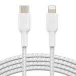 BELKIN CAA004BT1MWH CABLE USB-C A LIGHTNING BRAIDED BLANCO 1M