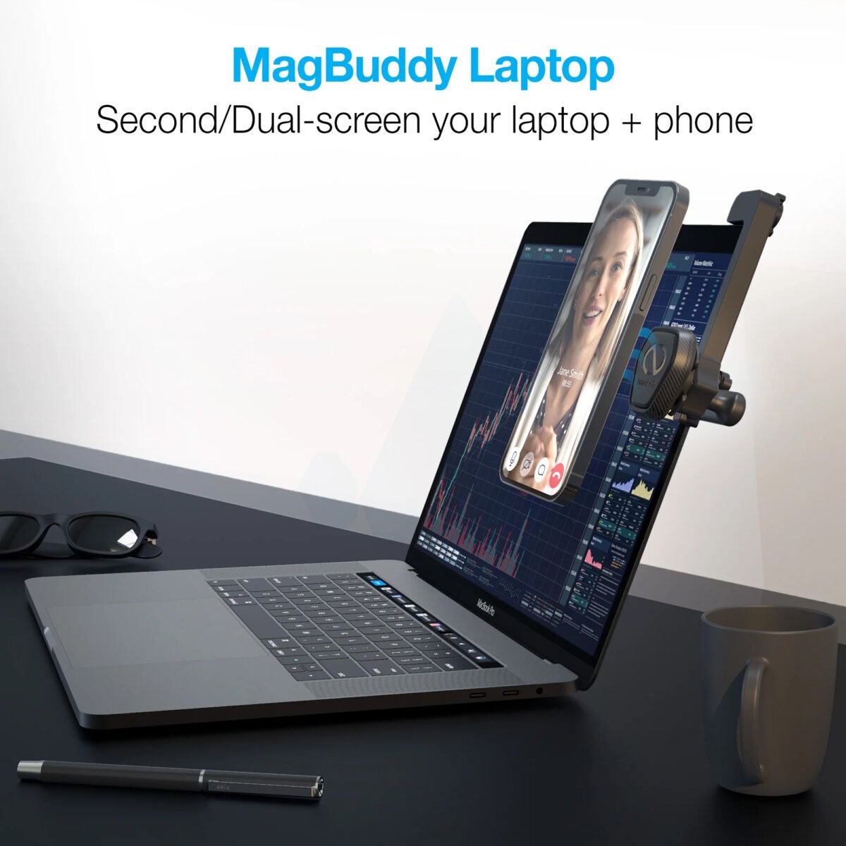 Soporte De Laptop Para Celular Naztech MagBuddy Elite 360° - Imagen 2