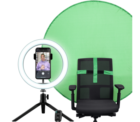 167472.jpg TRUST 24881 MAKU+ KIT DE STREAMING ARO LUZ + PANTALLA VERDE (O) - Imagen 1