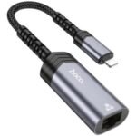 HOCO UA26 ADAPTADOR LIGHTNING A RJ45 100 MBPS METAL GREY(O)