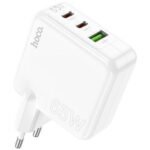 HOCO C115A CARGADOR DE PARED 2 USC-C/1 USB-A EU 65W WHITE
