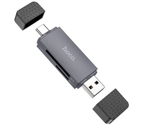 189152.jpg HOCO HB45 ADAPTADOR 2 EN 1 USB-A/USB-C 2.0 C/LECTOR TARJETA - Imagen 1