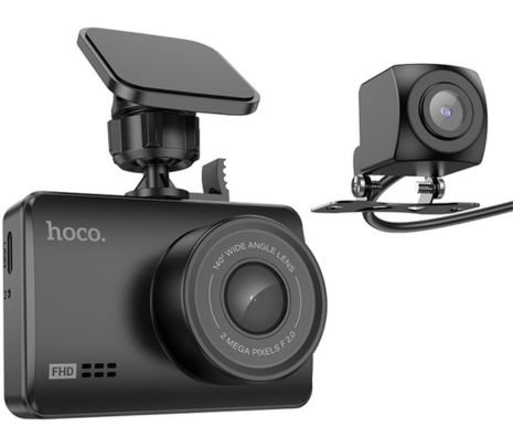 189157.jpg HOCO DV3 DASHCAM VIDEOCAMARA C/DISPLAY P/AUTO DOBLE CANAL BK - Imagen 1