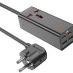 HOCO AC10A CARGADOR/ZAPATILLA SCHUKO C/1 UNIVERSAL 2 USB-C/2 USB-A BLACK 65W (D)