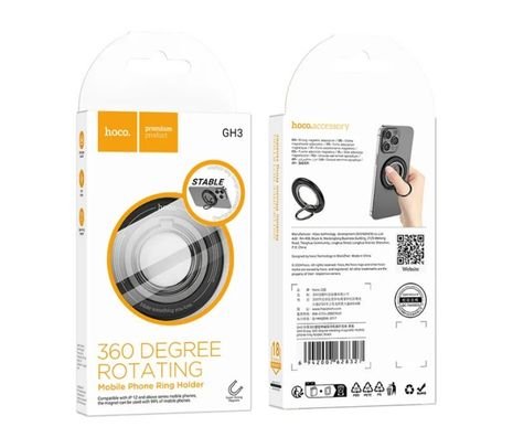 HOCO GH3 SOPORTE PARA SMARTPHONE C/ANILLO MAGNÉTICO BLACK